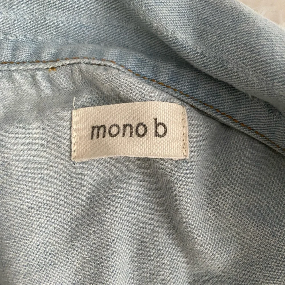MONO B Oversized Denim Jean Jacket Distressed Cotton Women’s Size M - Picture 15 of 16